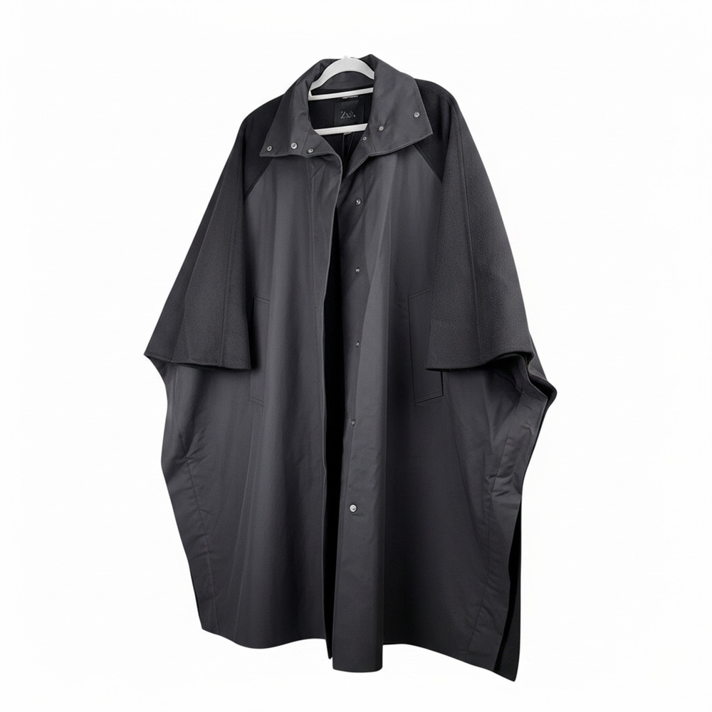 ZARA ZW Limited Edition Wool Blend Cape M NWT